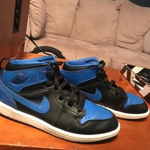 Jordan 1 Mid Royal Paint Splatter (Size 3Y)